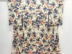 アンティーク　錦紗唐花模様着物